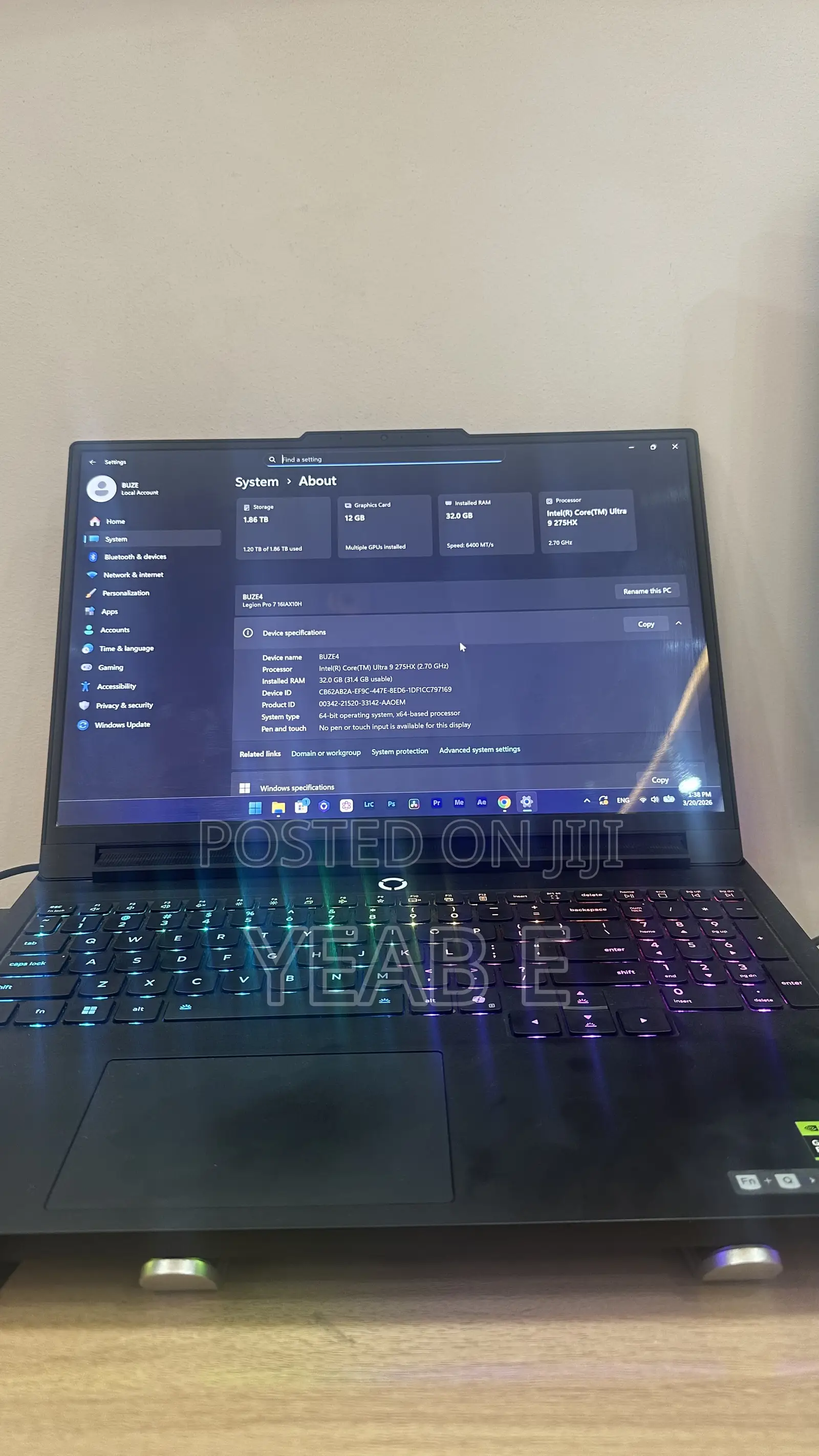 New Laptop Lenovo Legion 7 32GB Intel Core Ultra 9 SSD 2T