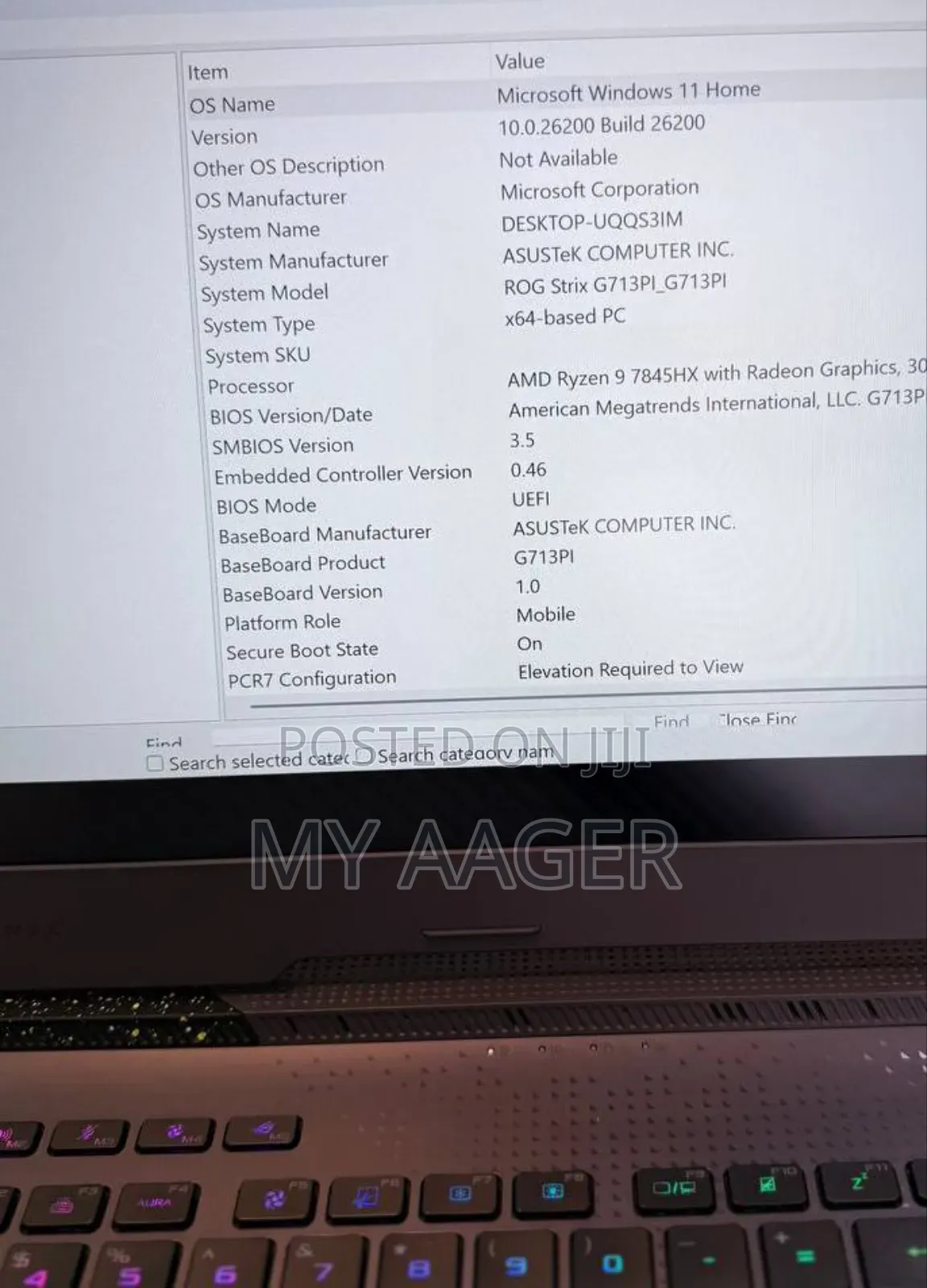 New Laptop Asus ROG Strix G17 16GB Intel Core i7 SSD 1T