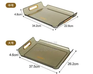 3 Sets Serving Tray With Golden Handle
