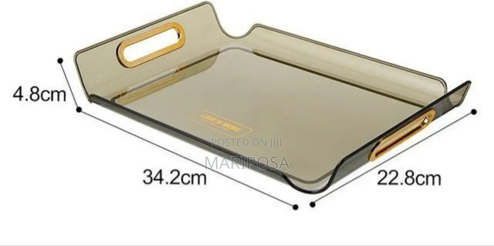 3 Sets Serving Tray With Golden Handle