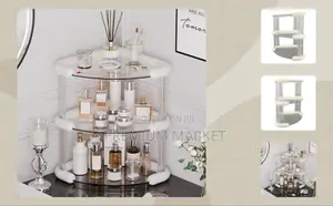 Cosmetics Organizer 3-Tier Bathroom Corner Shelf የ ቅባት እና ሽቶ መደርደሪያ