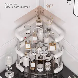 3-Tier Bathroom Corner Cosmetics Organizer የ ቅባት እና ሽቶ መደርደሪያ