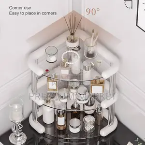 Cosmetics Organizer 3-Tier Bathroom Corner Shelf የ ቅባት እና ሽቶ መደርደሪያ