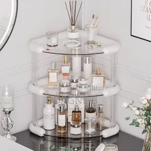 3-Tier Bathroom Corner Cosmetics Organizer የ ቅባት እና ሽቶ መደርደሪያ