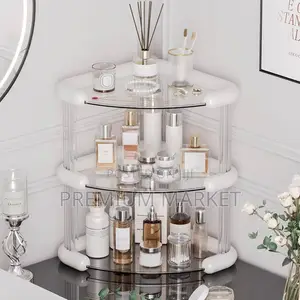 Cosmetics Organizer 3-Tier Bathroom Corner Shelf የ ቅባት እና ሽቶ መደርደሪያ