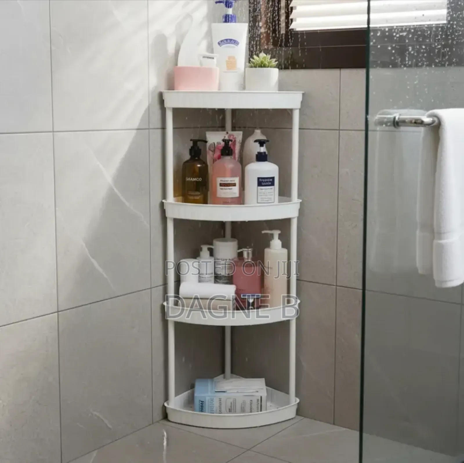 3-tier Triangular Corner Shelf ባለ 3 ደረጃ ተገጣጣሚ ሼልፍ