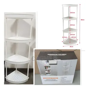 3-tier Triangular Corner Shelf ባለ 3 ደረጃ ተገጣጣሚ ሼልፍ