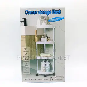 4-tier Mobile Corner Storage Rack ተገጣጣሚ ባለ 4 ደረጃ መደርደሪያ