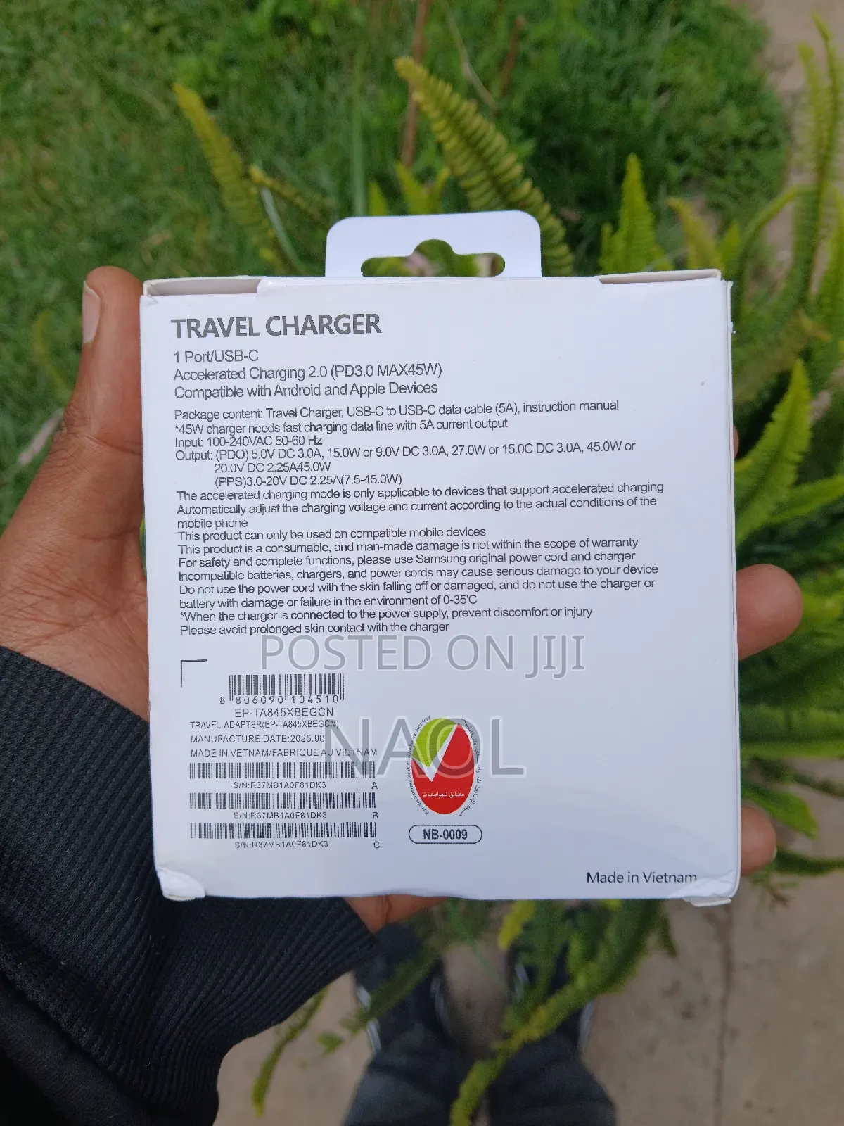 45w Pd Fast Charger Adapter + Usb-C Cable (Samsung Style)