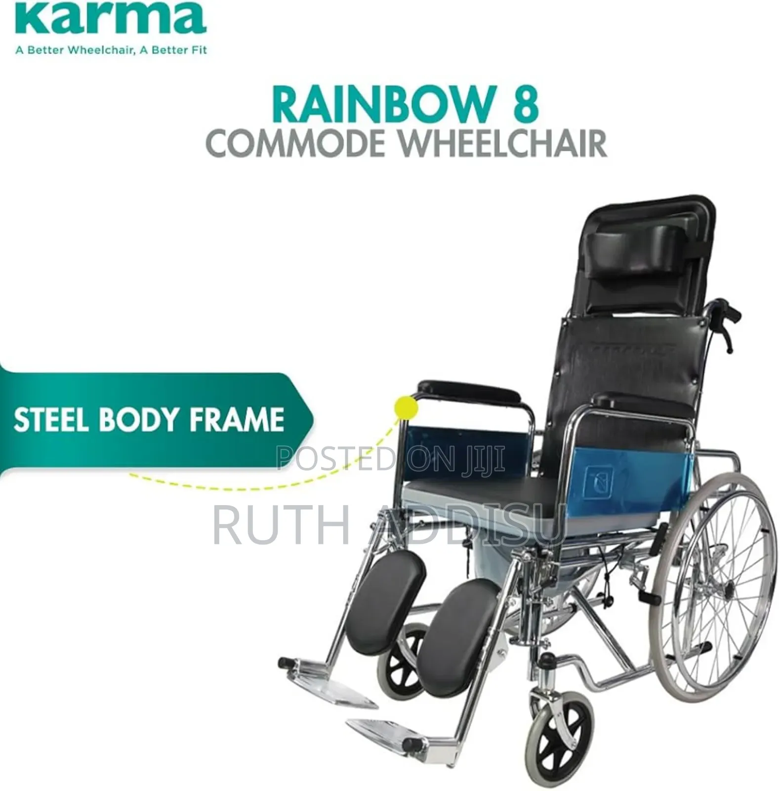 Reclining Commode Wheelchair, Type of Wheelchairs: Manual In Ethiopia