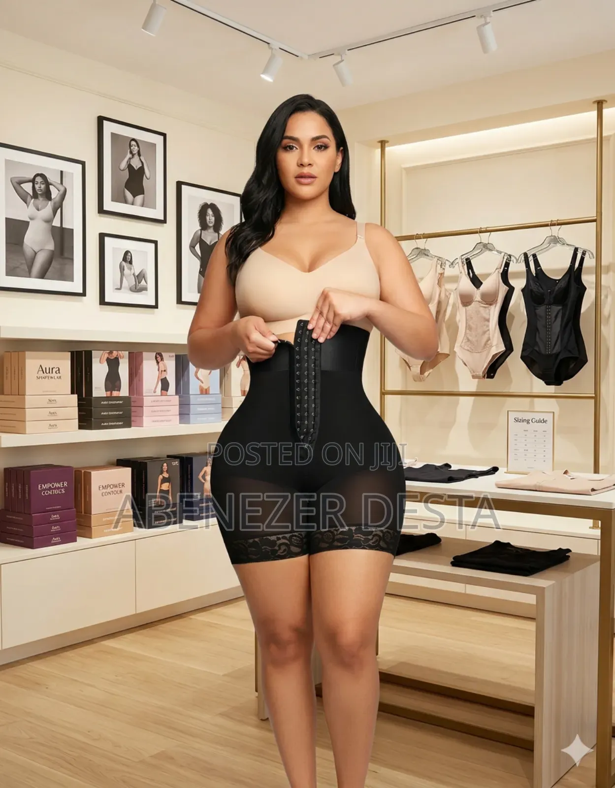 High-Waisted, Hook-and-Eye Front Closure Body Shaper Designed Fo Tummy