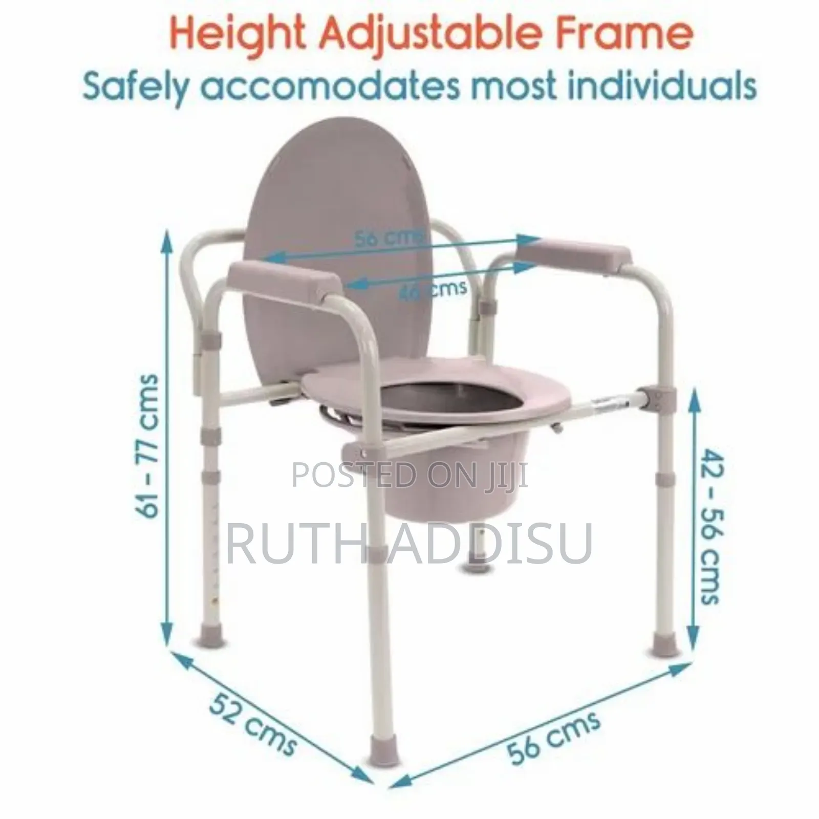 Folding Commode Chair Toilet Seat Bedside Commode With Bucke