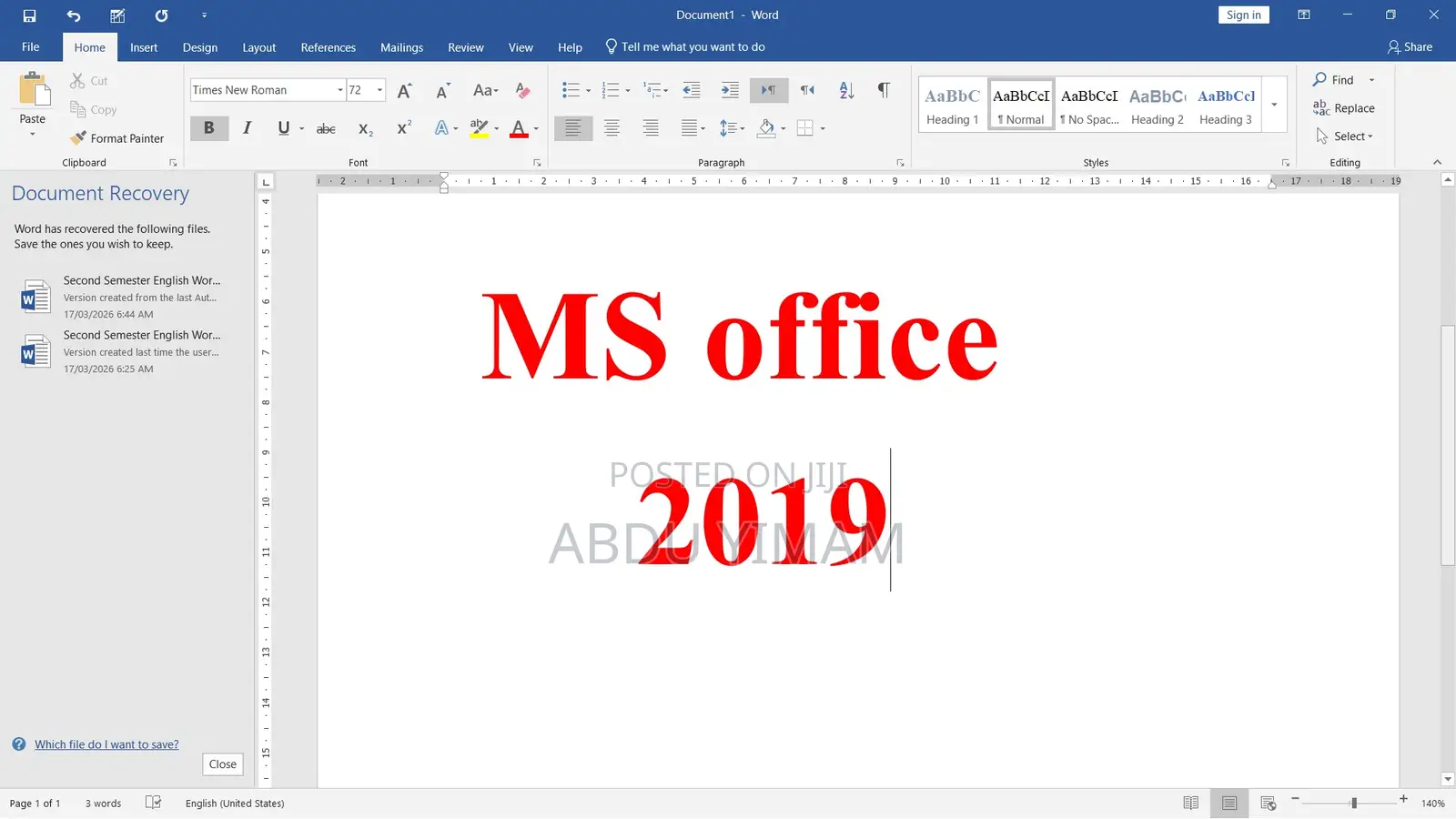 Microsoft Office 2019
