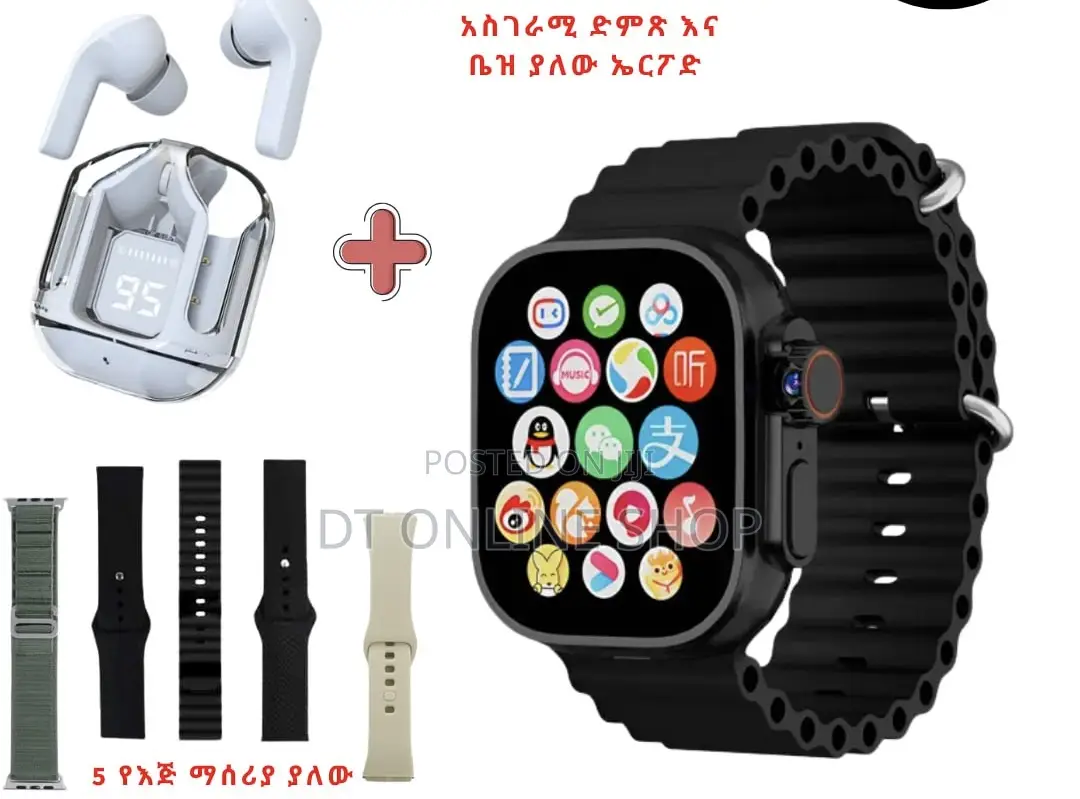 Wiseme 2 In 1 Smartwatch With Airpod Combo Set