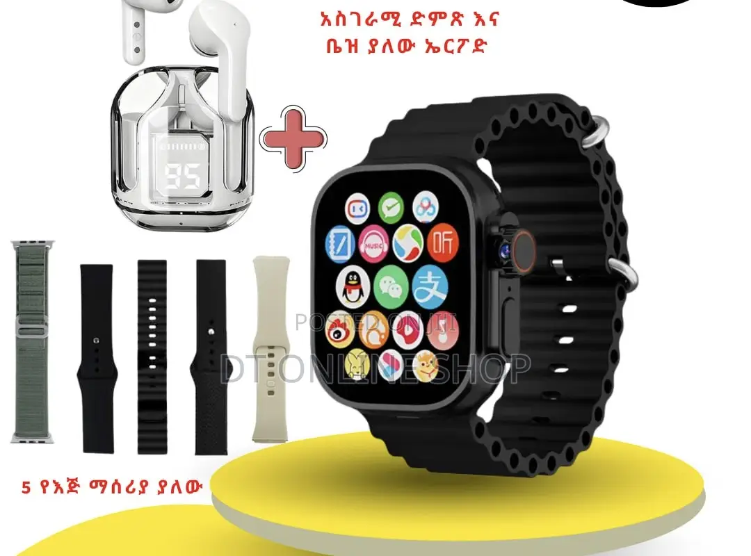 Wiseme 2 In 1 Smartwatch With Airpod Combo Set