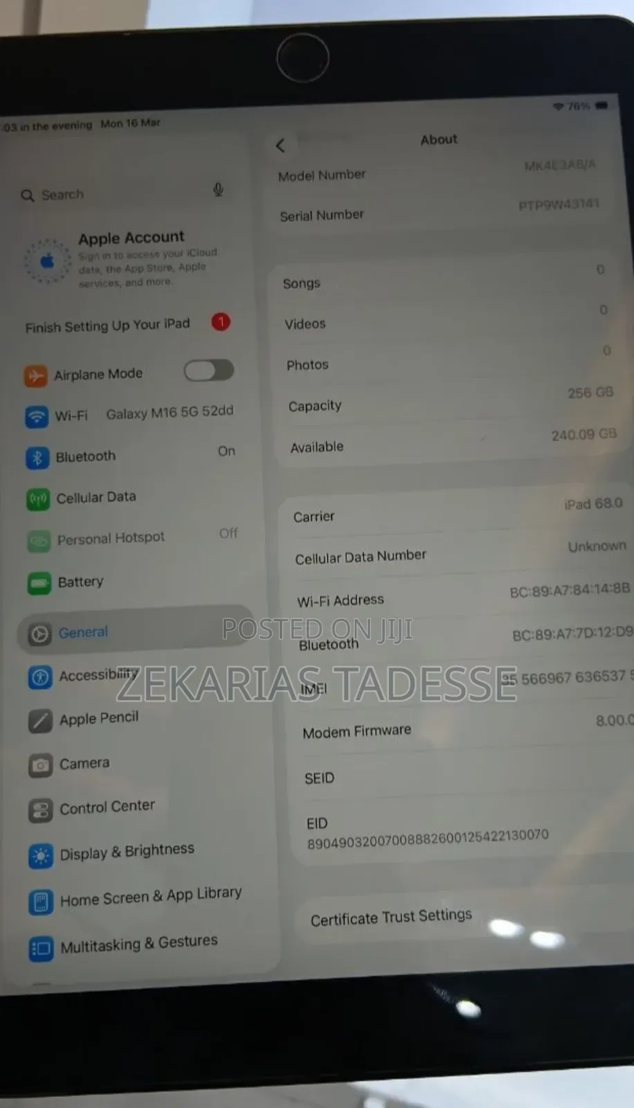 New Apple iPad 10.2 (2021) 256 GB Silver