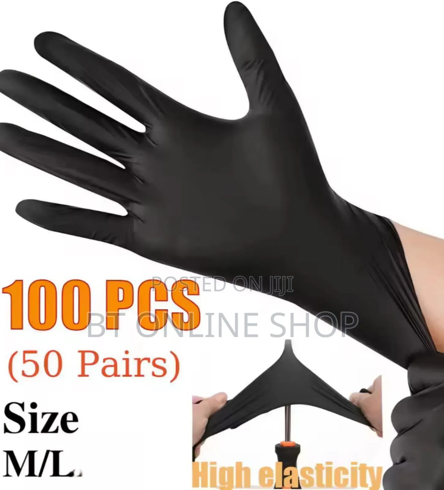 Disposable Black Vinyl Multi-purpose Gloves