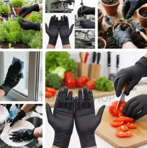 Disposable Black Vinyl Multi-purpose Gloves