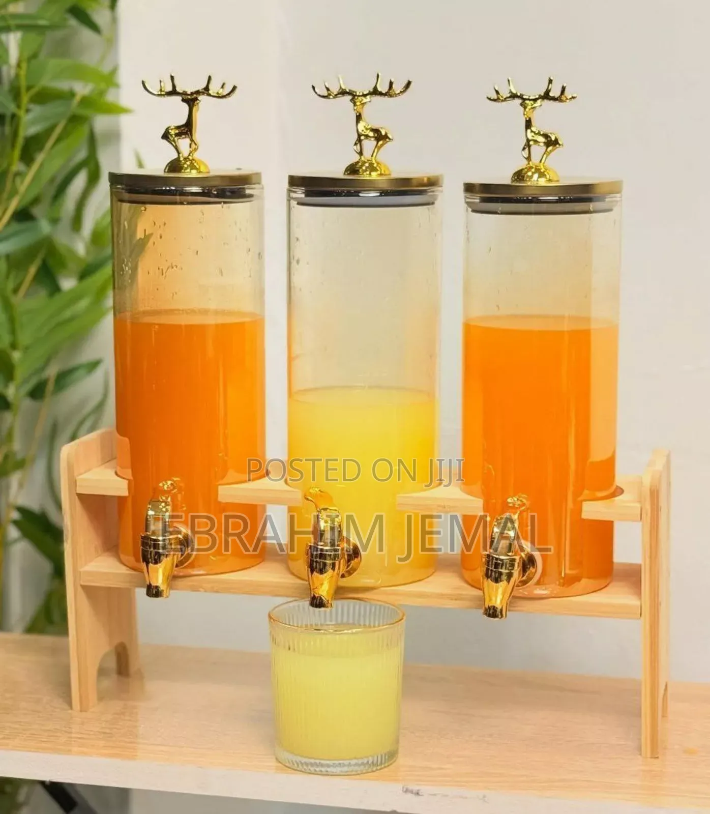Glass Dispenser Jar With Bamboo Stand