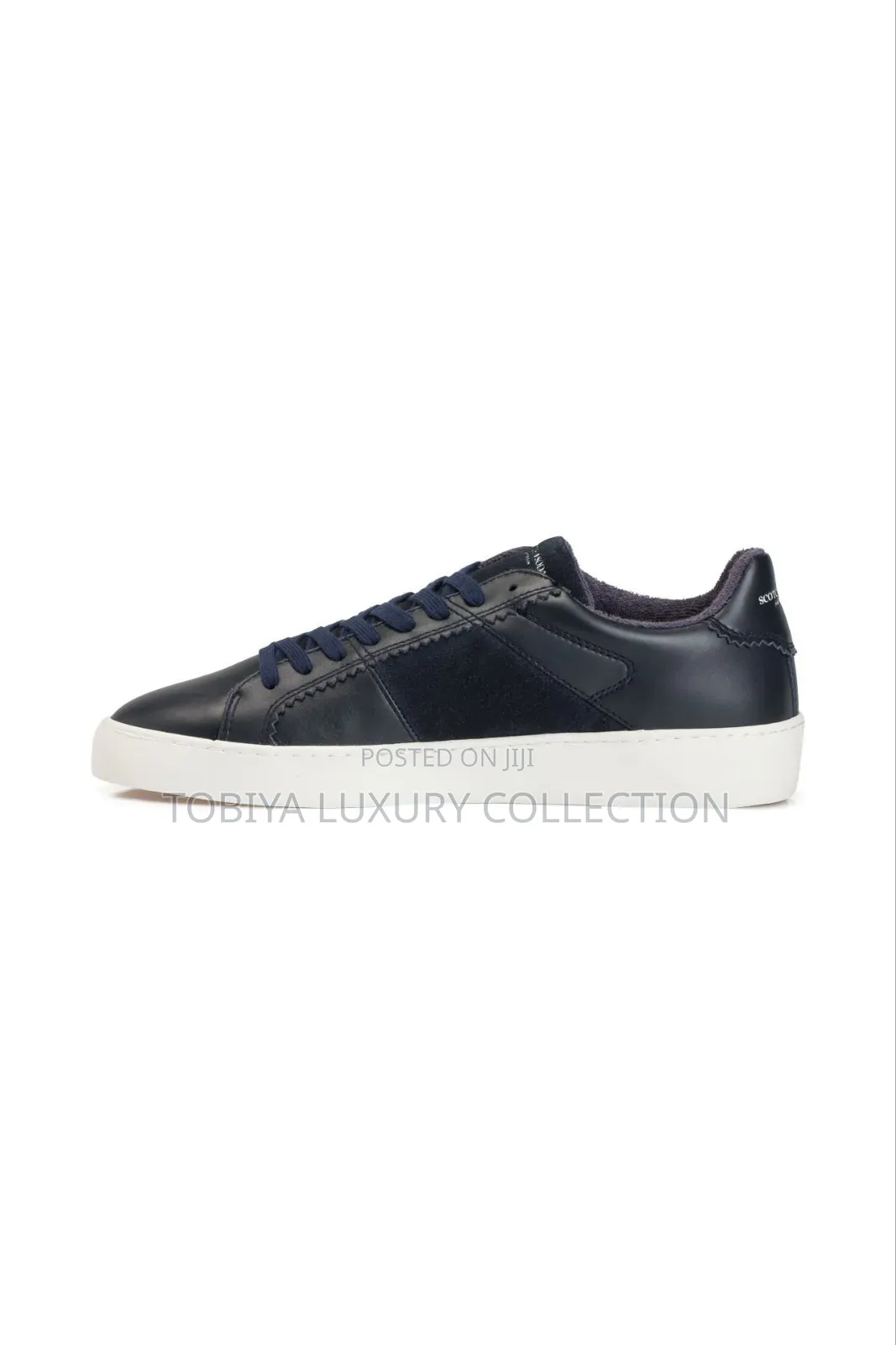 Scotch Soda Leather Sneakers 'Plakka' Black-Navy 25,000 Birr
