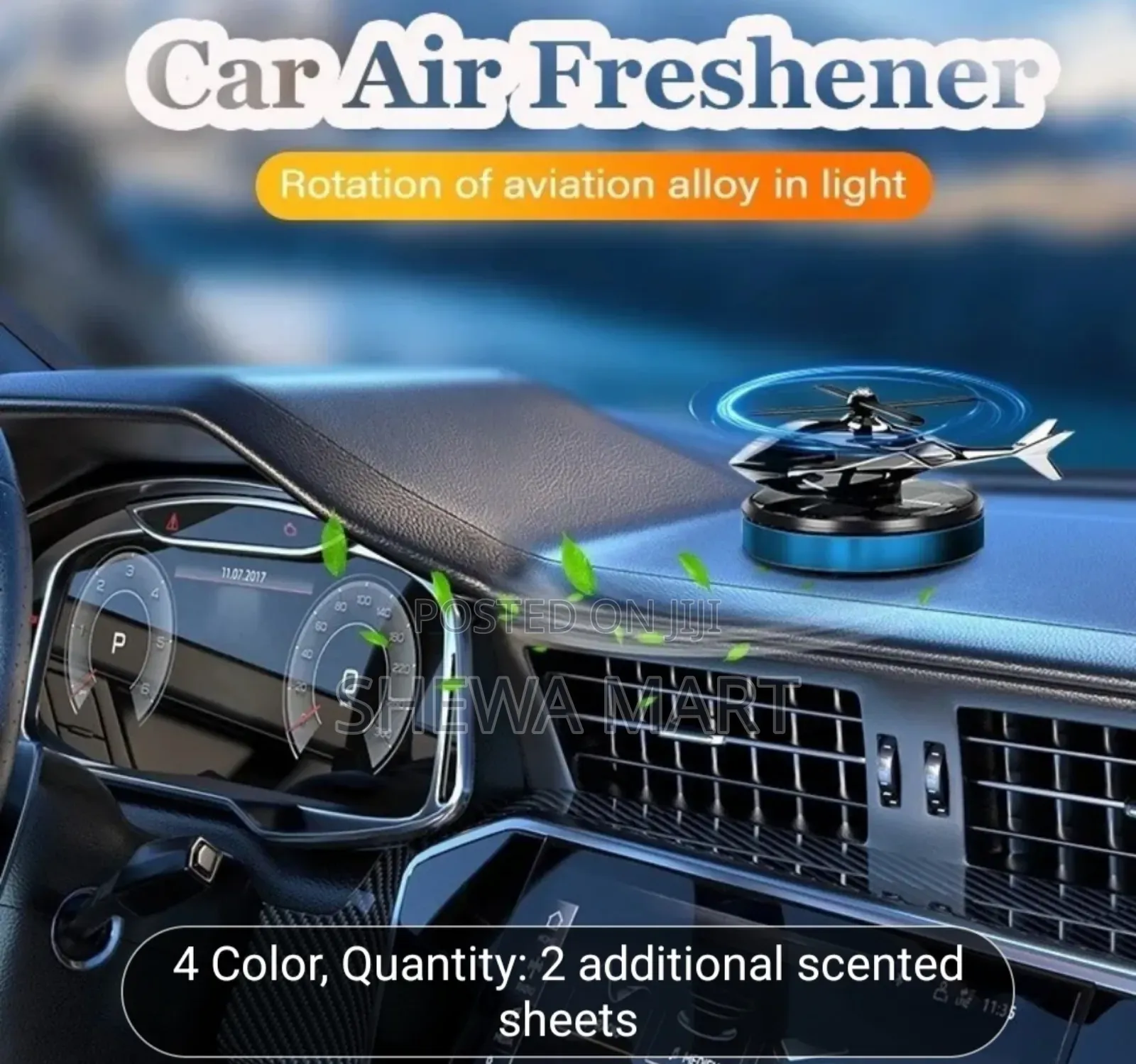 Solar-powered Air Freshener For Cars With Propeller Design, Rotates