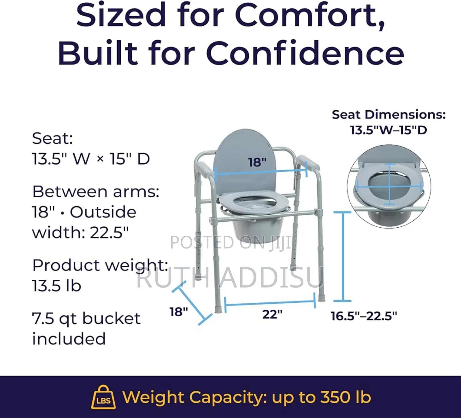 Bedside Commode Toilet Chair (Folding) in Akaky Kaliti - Medical Equi