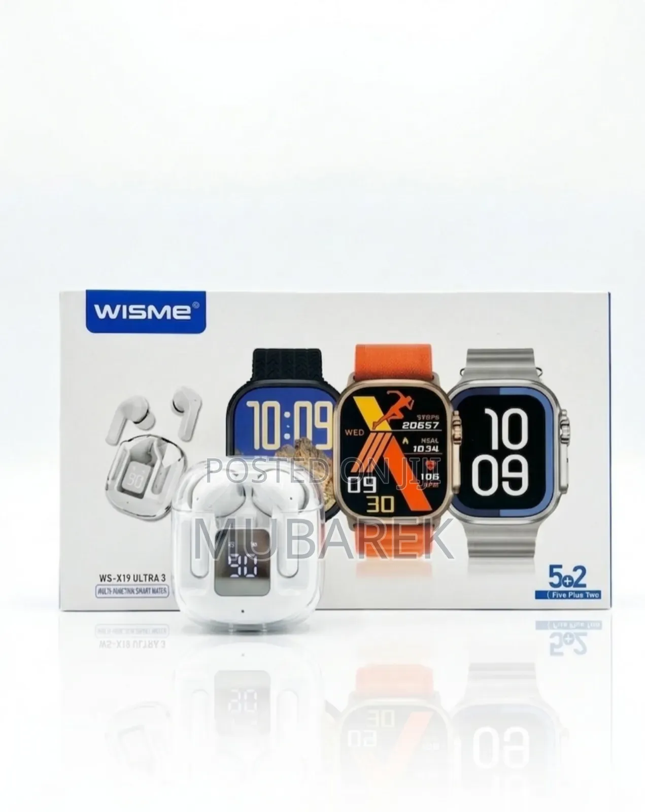 Wisme Ws-X19 Ultra 3 Smartwatch With Bluetooth Earbuds Combo