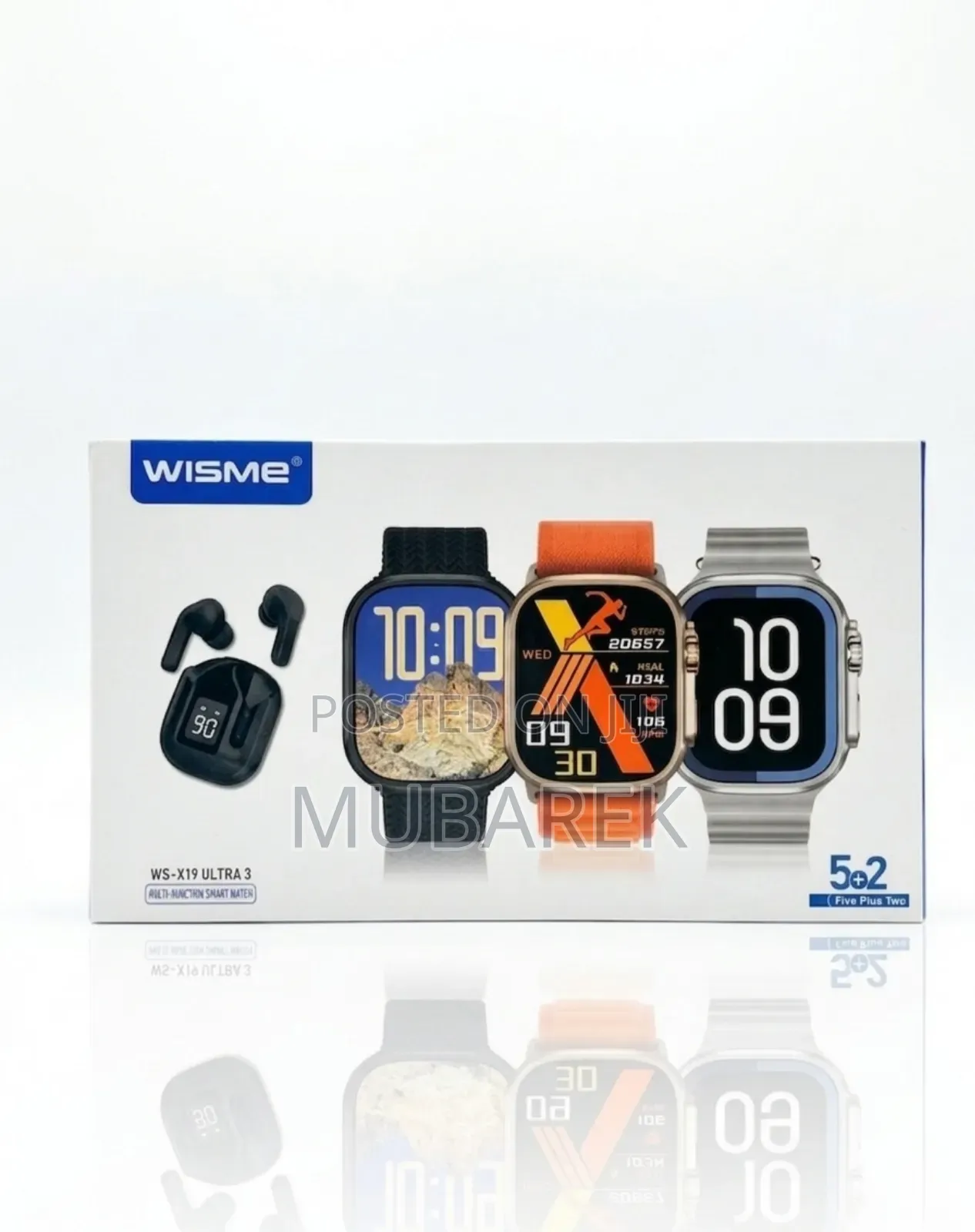 Wisme Ws-X19 Ultra 3 Smartwatch With Bluetooth Earbuds Combo