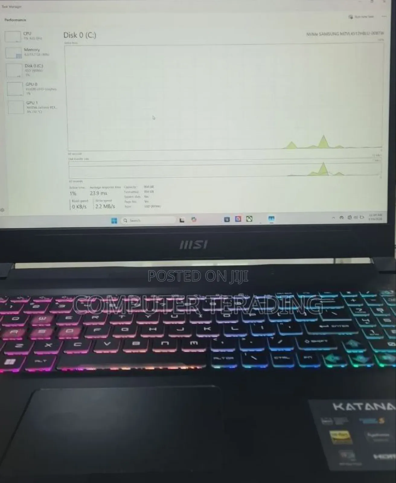 New Laptop MSI Katana 15 16GB Intel Core i7 SSD 1T