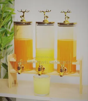 Glass Dispenser Jar With Bamboo Stand