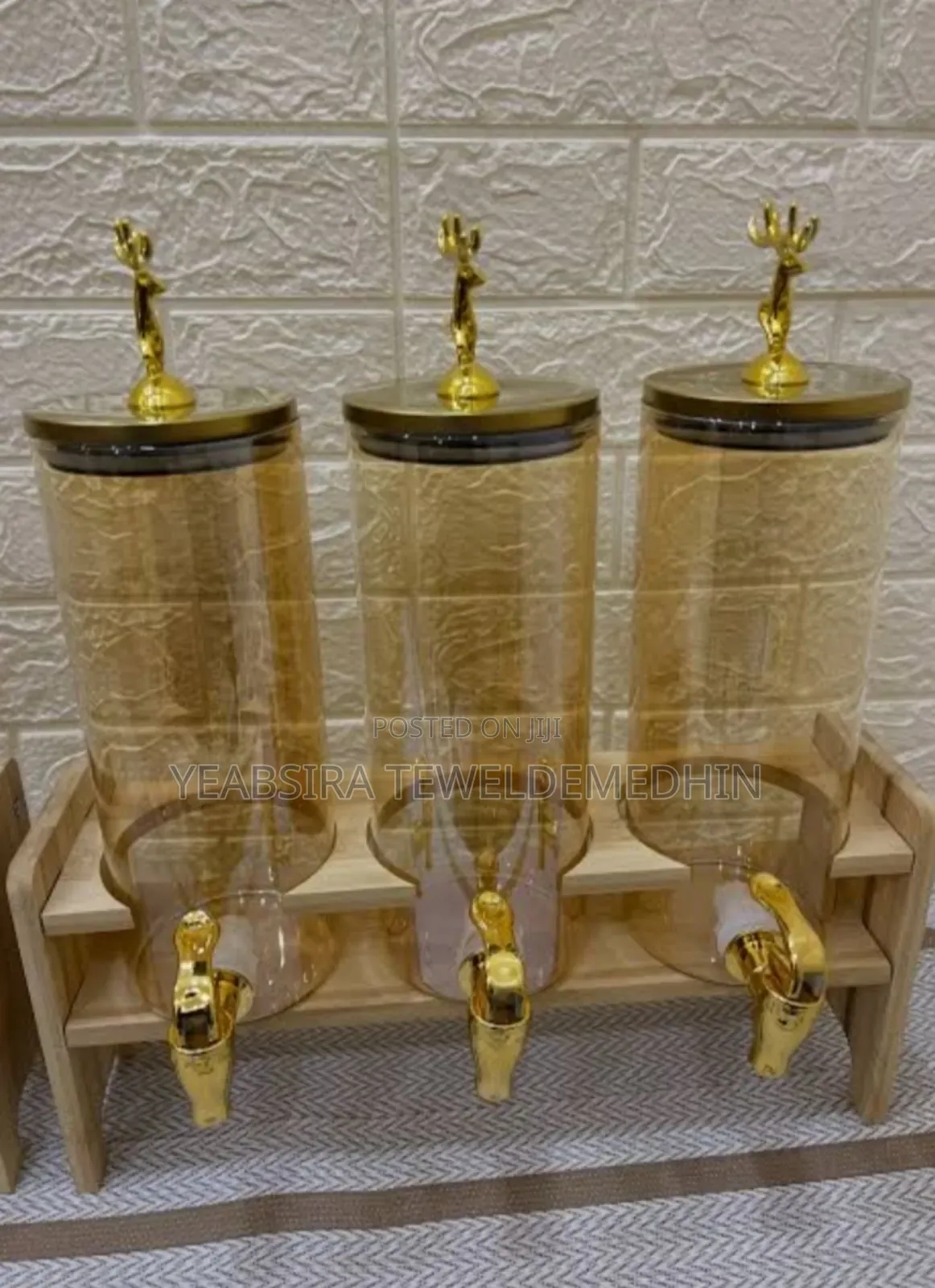 Glass Dispenser Jar With Bamboo Stand