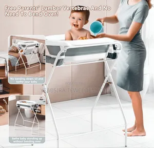 7 in 1 Foldable Baby Bathtub With a Thermometer and Stand