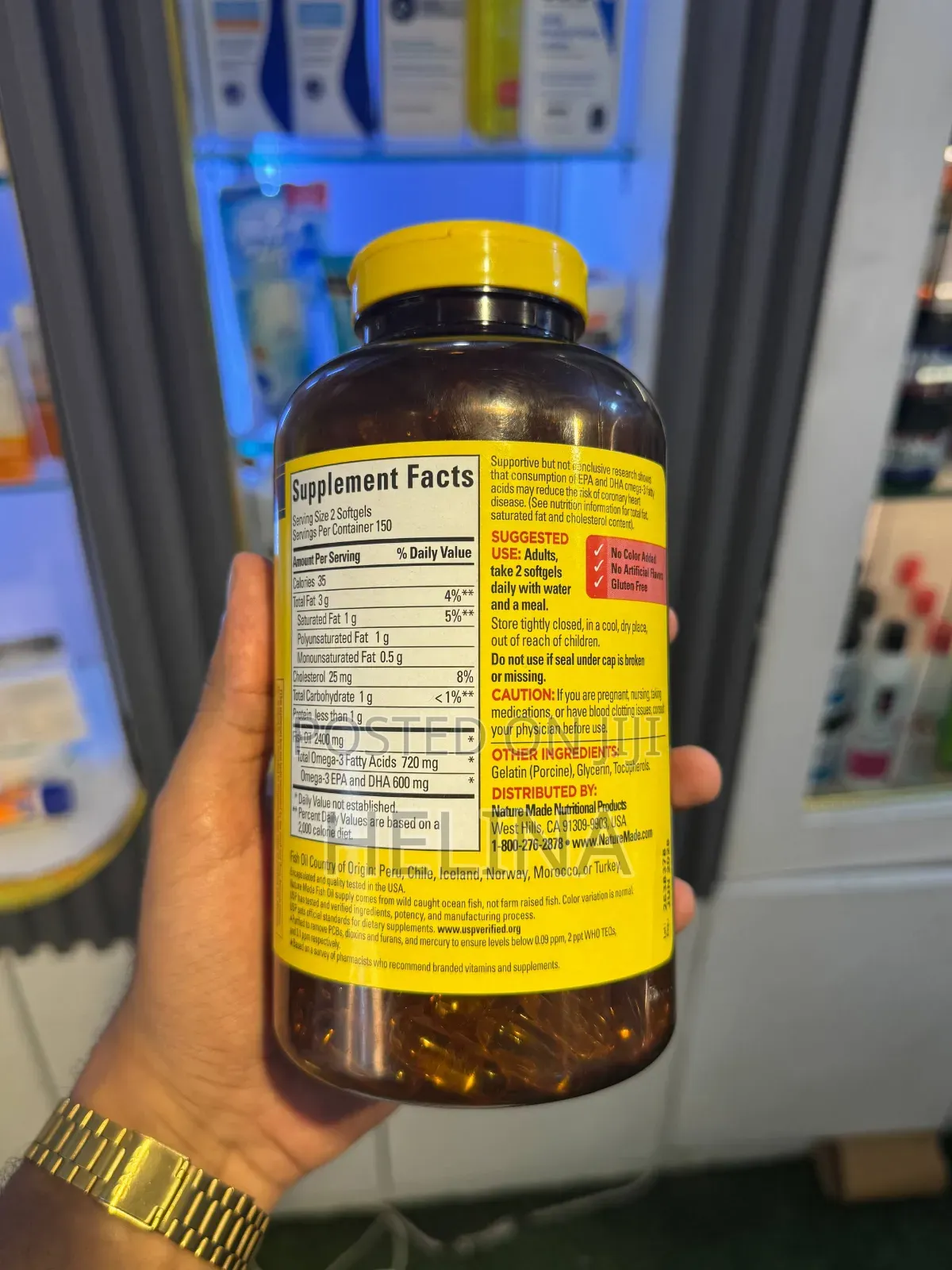 No Color Added,No Artificial Flavour,Gluten Free Fish Oil From Usa