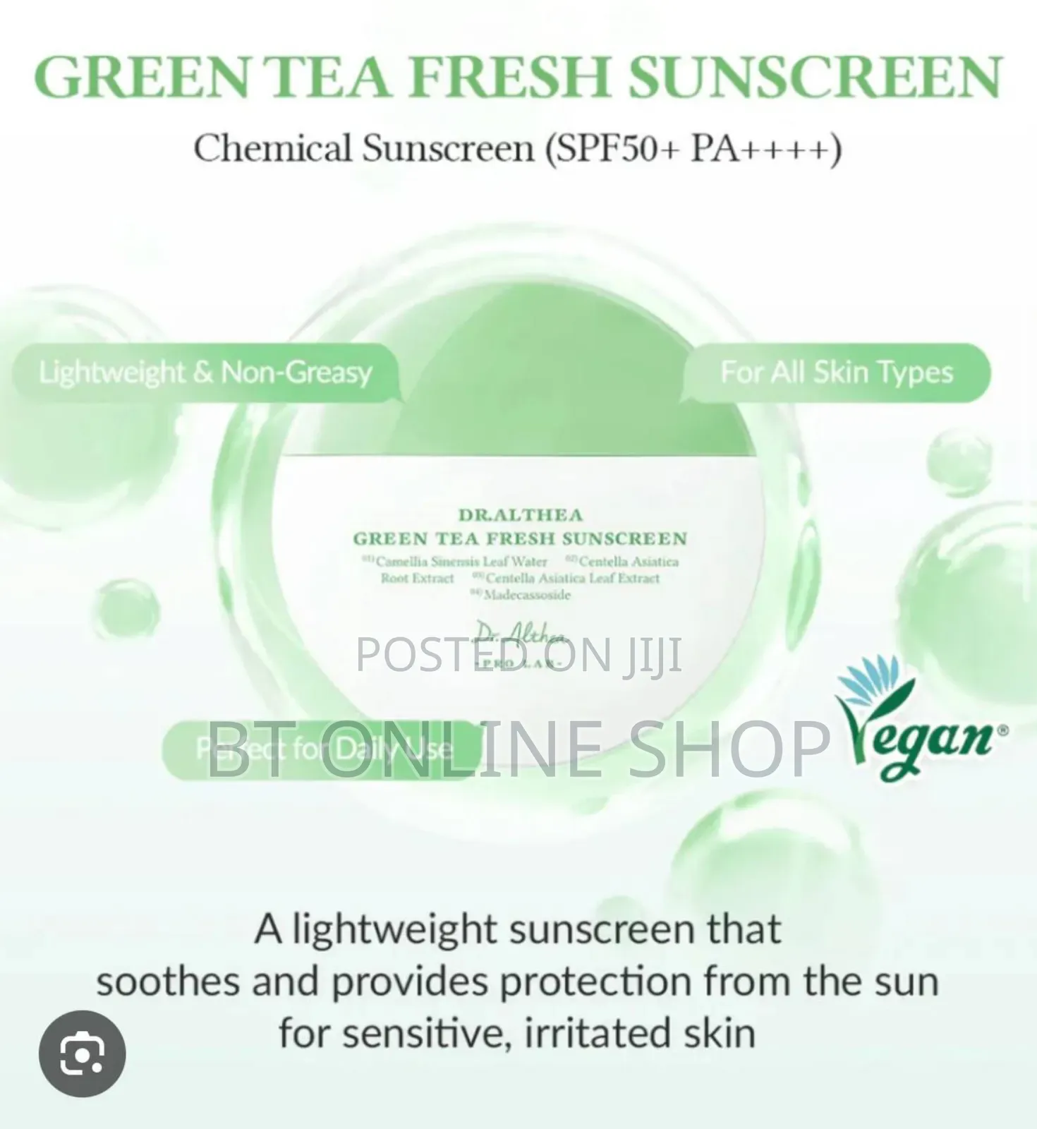 Dr. Althea Green Tea Fresh Sunscreen Spf50+