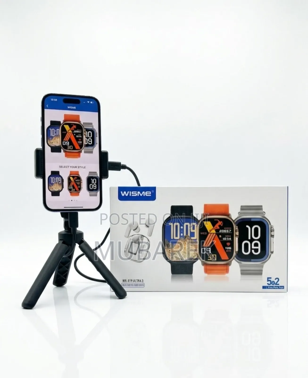 Style Meets Tech: Wisme Ws-X19 Ultra 3 Watch Pro Earbuds Set