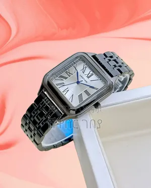 Cartier Panthère Square Luxury Watch - Black Silver Bracelet
