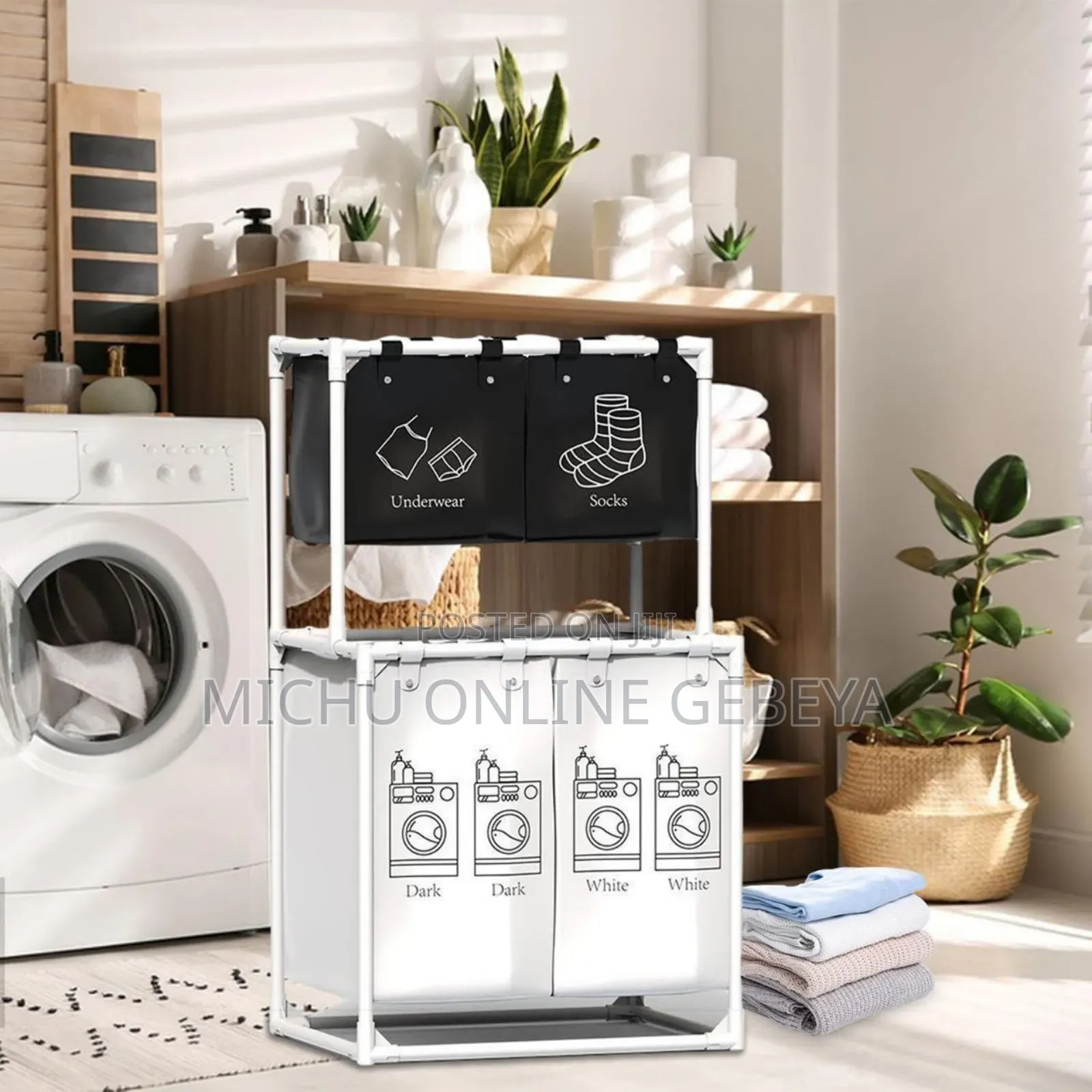 Foldable Laundry Basket የቆሸሹ ልብሶች ማስቀመጫ/Free Delivery