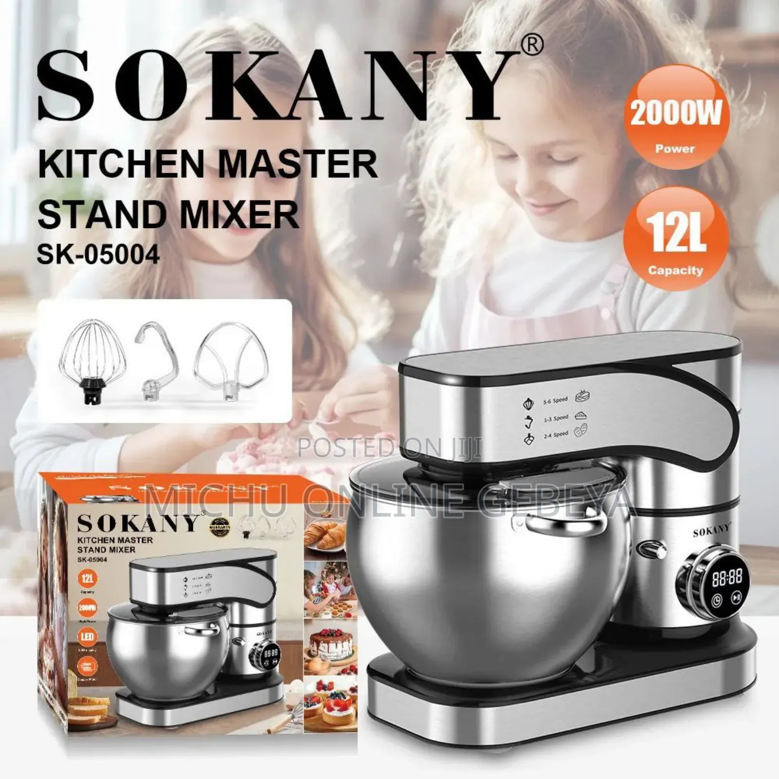 Sokany High Stand Mixer 10 12 Litters / Free Delivery