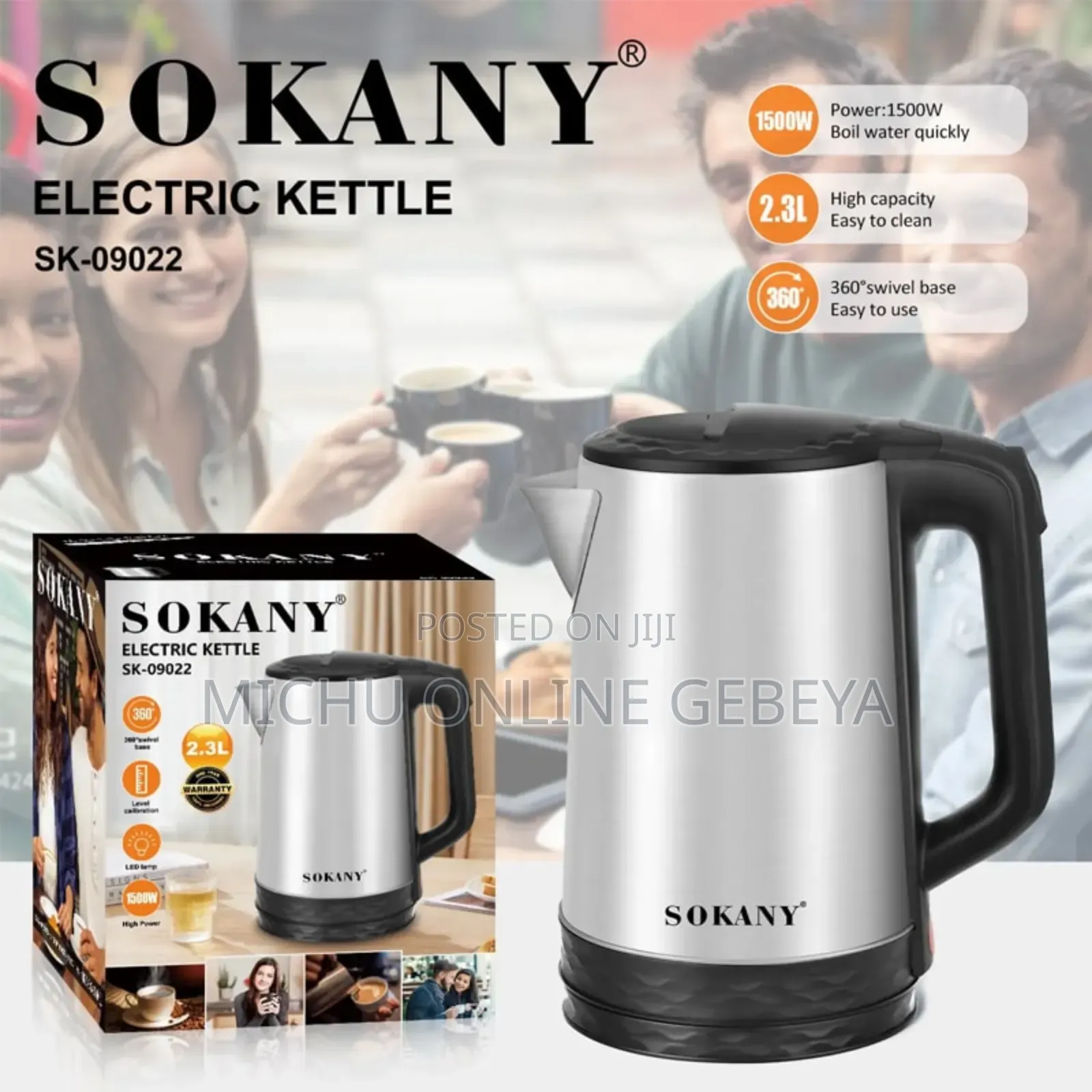 Sokany 2.3 Litters Electric Kittle/ Free Delivery