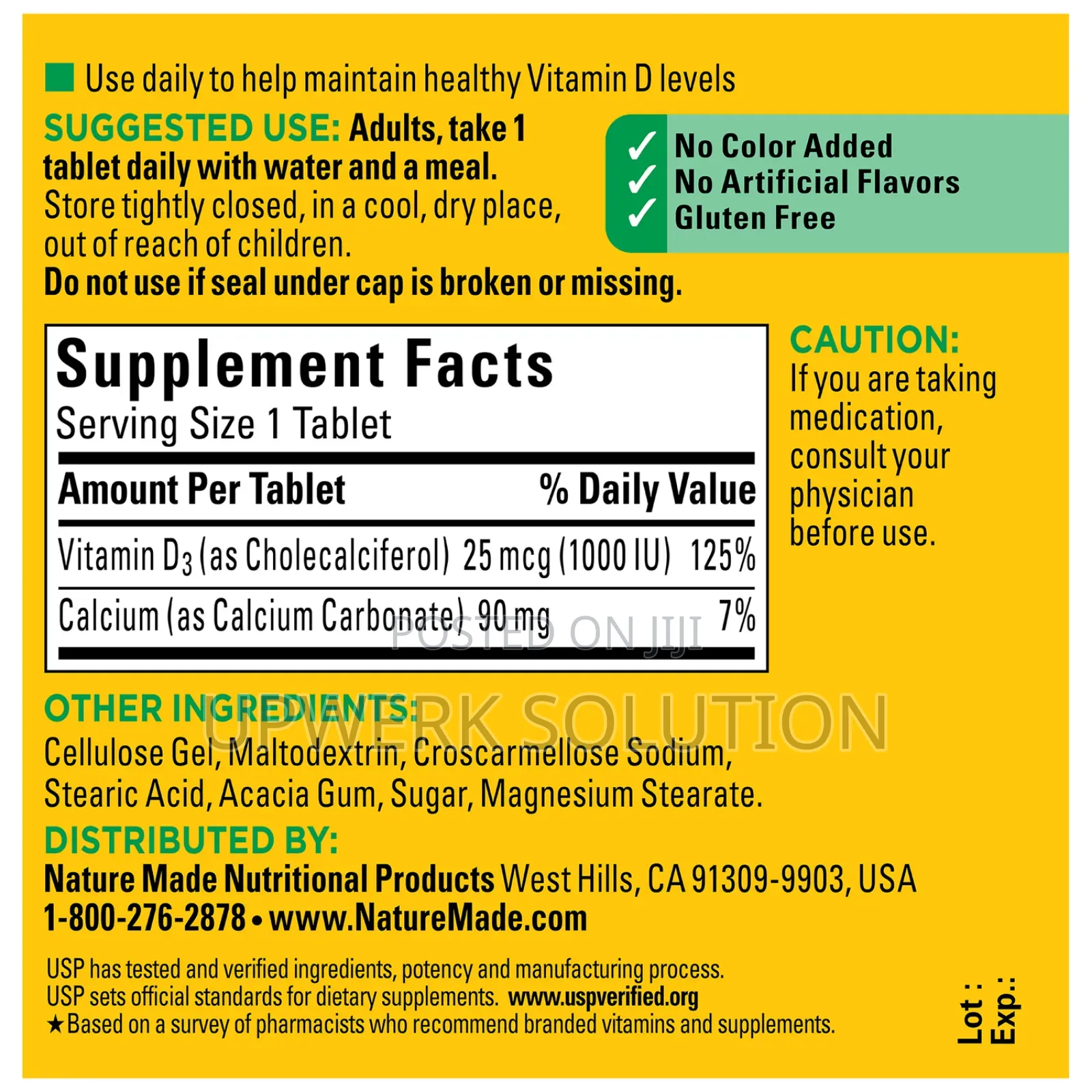 Nature Made Vitamin D3 1000 Iu (25 McG) – 650 Softgels
