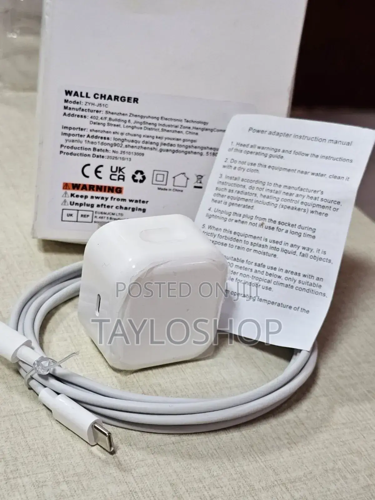 12w Fast Charger for iPhone, iPad iPod (Original Quality) – Uk Plug