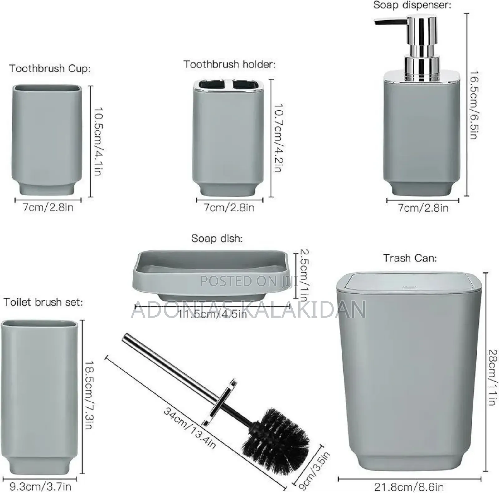 6 PCS Bathroom Set