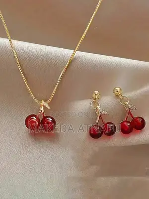 Cherry Necklaces With Earrings