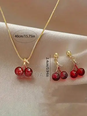 Cherry Necklaces With Earrings