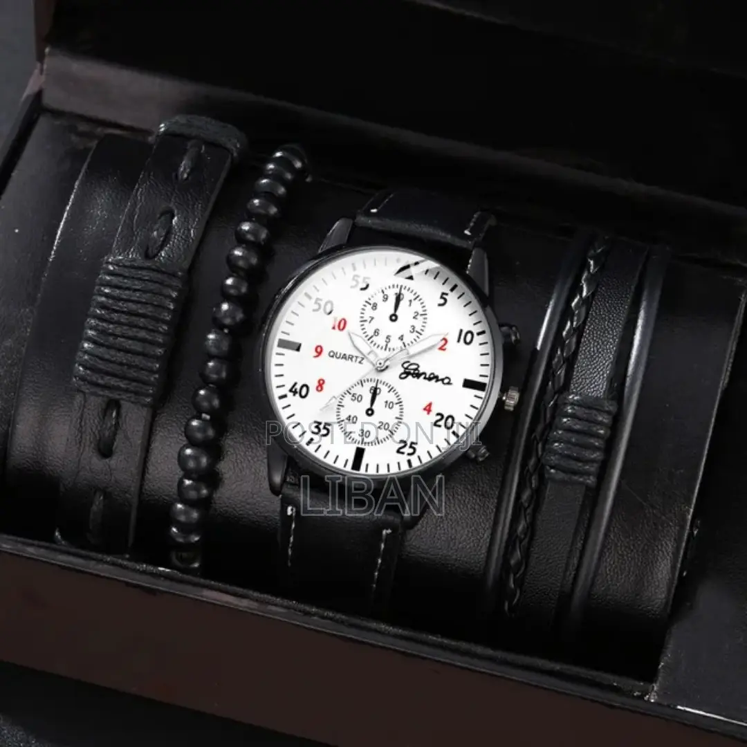 Man Business Luxury Watches Set Leather Casual Clock Fashion