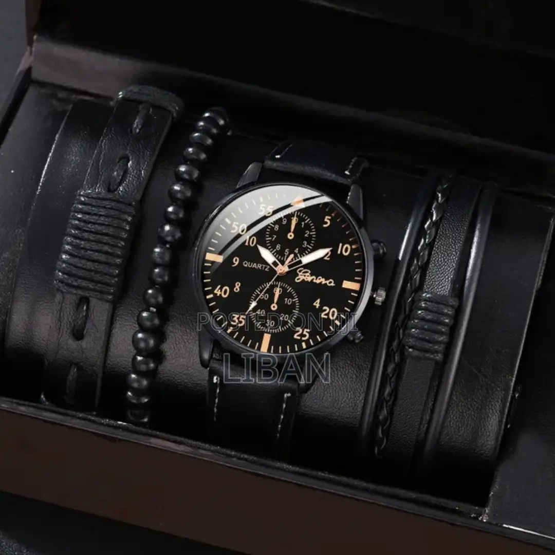 Man Business Luxury Watches Set Leather Casual Clock Fashion