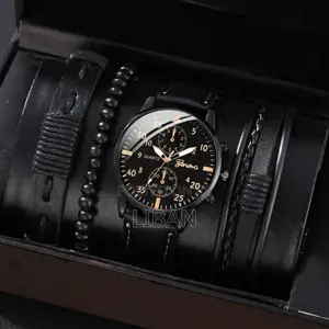 Man Business Luxury Watches Set Leather Casual Clock Fashion