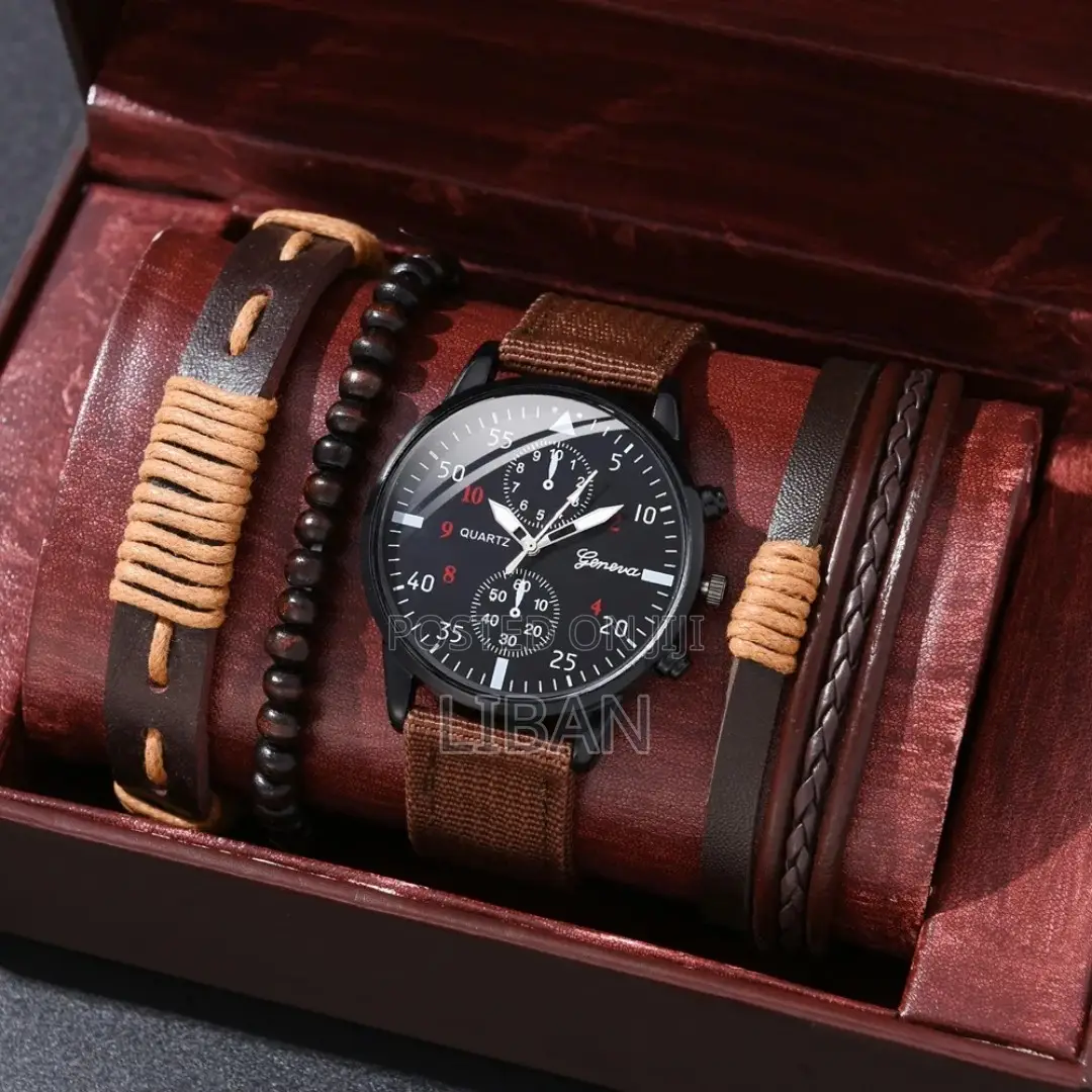Man Business Luxury Watches Set Leather Casual Clock Fashion