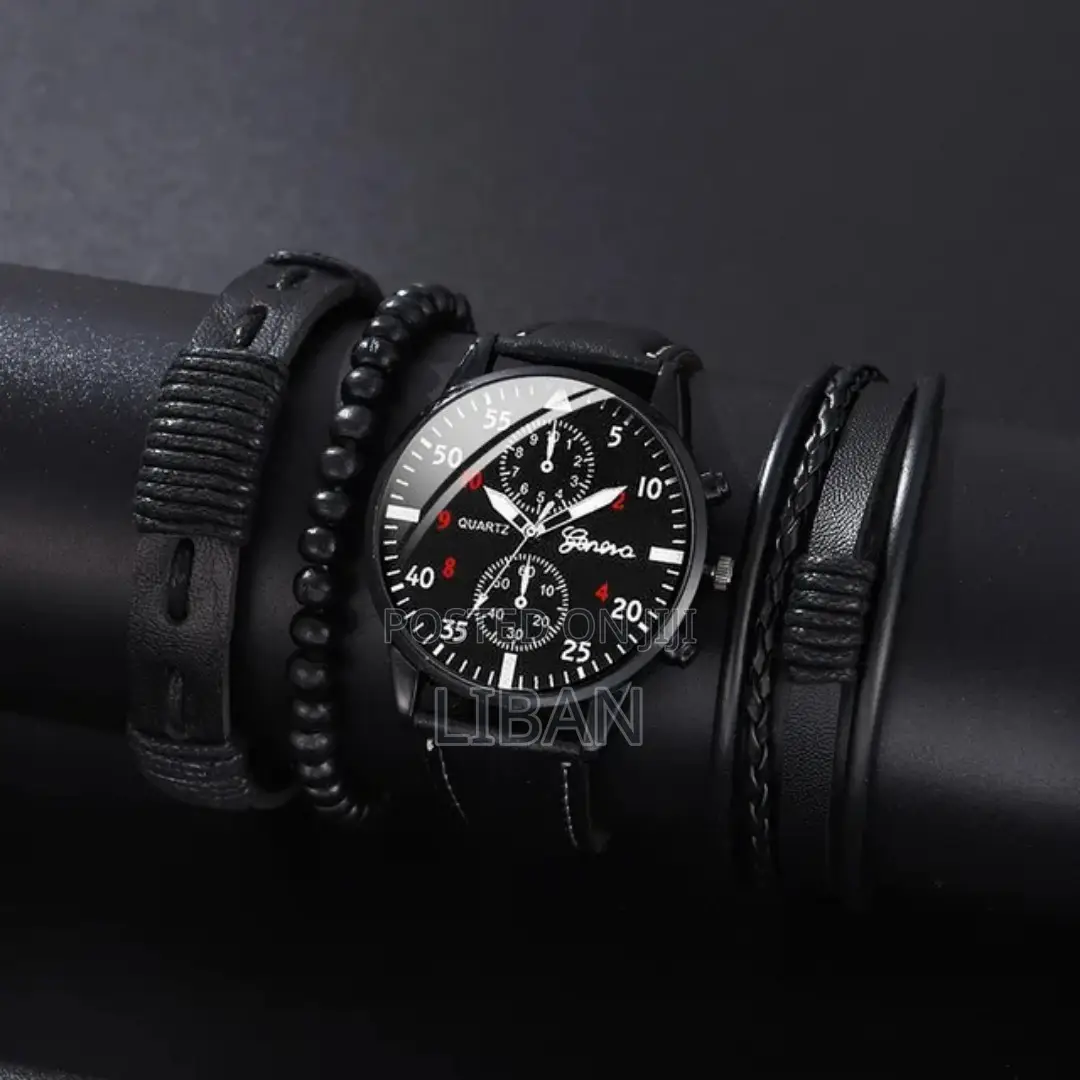 Man Business Luxury Watches Set Leather Casual Clock Fashion