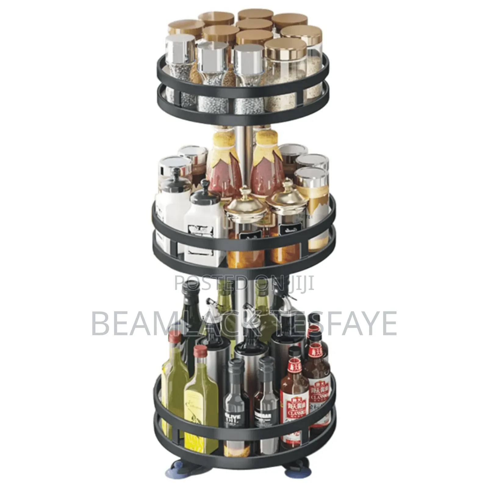 360° Rotating Kitchen Storage Rack